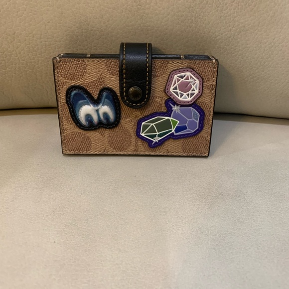 Coach Sig. Stud & Crystal Coated Canvas Backpack 23/ Coach Accordion Cardholder - Picture 12 of 16